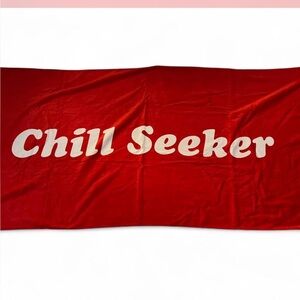 Red 'Chill Seeker' Beach Towel